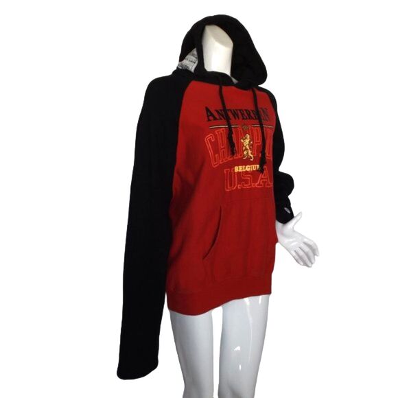 VETEMENTS X CHAMPION Hoodie, M, Antwerpen Belgium, Red/Black, Sweatshirt - Picture 3 of 16